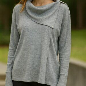 Tommy Hilfiger Gray Pullover Cowlneck Size Large is Cotton Polyester Blend
